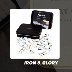 EUC Iron And Glory Mini Dominoes Set